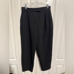 Abercrombie & Fitch Black Pleated High-Waist Trousers